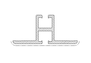 PROFIL T ALU DOUBLE COULISSE LAQUE BLANC OMEGA 105 5 ML